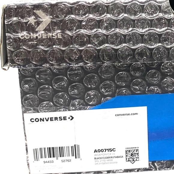 Converse x Joshua Vides Weapon CX Women's High Skate Shoes Black Canvas A00715C - Picture 8 of 9